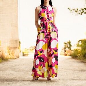 Ted Baker Molliah Floral Jumpsuit - Coastal Chic Wedding Guest - Size 3 (8/10)